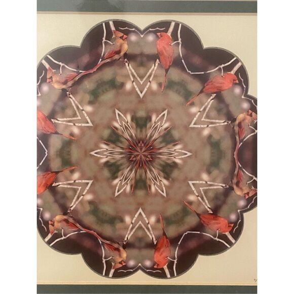 New Cardinal Mandala Photograph Artwork Wall Hanging - Picture 3 of 4